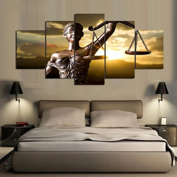 ALMUDENA Neînrămate 5 Bucata de Panza Pictura Imaginea de Themis, Zeița Justiției HD Printuri Decor Acasă Imagini de Perete pentru Dormitor