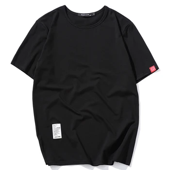 Japonia harajuku topuri & tricouri streetwear alb t-shirt barbati culoare pură camisetas hombre tee camasa pentru barbati tricou negru de sex masculin modis