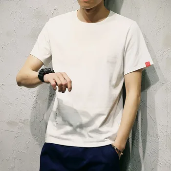 Japonia harajuku topuri & tricouri streetwear alb t-shirt barbati culoare pură camisetas hombre tee camasa pentru barbati tricou negru de sex masculin modis