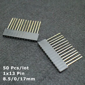 Hellotronics 50 Buc/Lot 2.54 mm pas placat cu Aur de Stivuire Antet pentru Prototipuri 1x13 care pot fi Stivuite de sex Feminin Antet pentru Arduino