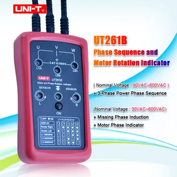 UNITATEA UT261B de Secvență de Fază și de Rotație a Motorului Indicatori Tester de Metri Electronice Noi