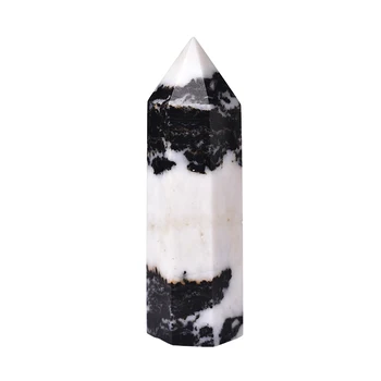 1 buc Piatra Naturala de Cristal Punct de Vindecare Obeliscul Negru și Alb Zebra Cuarț Bagheta Ornament Frumos pentru Decor Acasă Piramida
