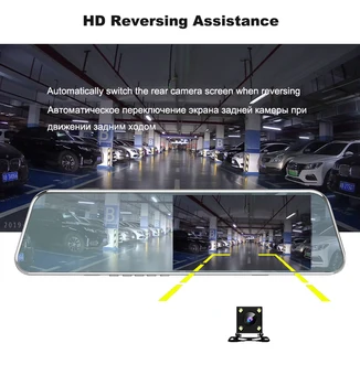 5.18 inch Auto DVR Oglinda Retrovizoare Dual Lens Ecran Tactil FHD Camera Auto Video Recorder Cu vedere din Spate Dashcam Auto Registrator