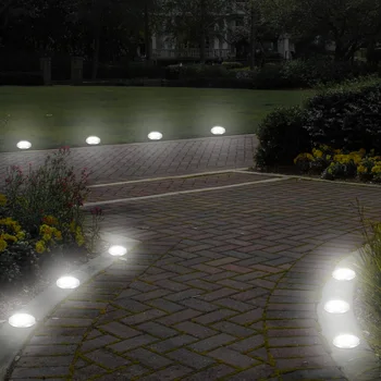 4buc Subteran 8 LED-uri de Lumină de Energie Solară Îngropat de Lumină Sub Pământ Lampă în aer liber Calea Mod Grădină cu Gazon, Curte, Iluminat Exterior