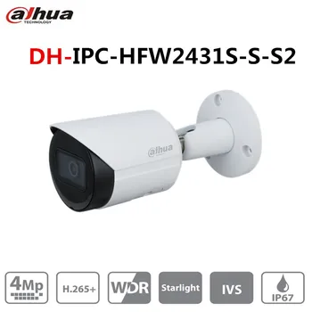 Original Dahua Versiunea Internațională IPC-HFW2431S-S-S2 4MP Camera IP IR30M IP67 built-in slot pentru card sd Camera P2P