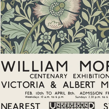 William Morris Vopsea Muzeul Victoria și Albert Expozitie de Pictura Panza Subterana Poster de Perete Imagini pentru Decor Acasă