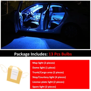 13pcs Nou Accesorii Auto, Becuri cu LED-uri Pachet de Interior Kit Pentru - 2017 Mazda 6 Harta Dom Pas/de Curtoazie Lampa plăcuței de Înmatriculare
