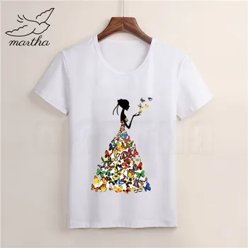 Fluture de culoare și Frumusețe de Băiețel Fata Tricou Copii Băieți Copil de Top Print Tee Funny T-shirt Vara Maneca Scurta Alb