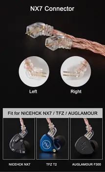 NiceHCK C16-3 16 Nuclee de Înaltă Puritate Cablu de Cupru 3.5/2.5/4.4 mm Mufa MMCX/2Pin/QDC/NX7 Pin Pentru C12 ZSX ZAX TFZ BL-03 NX7 MK3 LZ A7