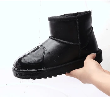 Brand de lux de Design de Cizme Impermeabile Lână Geniune Glezna din Piele Pantofi de Pluș Cald Doamnelor Femei Apartamente de Înaltă calitate 2020