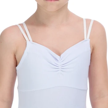 Copii Bumbac/Lycra Bretele Tricouri cu Elastic Dublu Curele Fete Gimnastica Imbracaminte Femei Body Balet