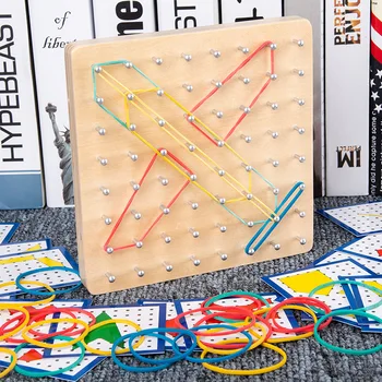 Montessori geometrice cuie pentru copii jucarii educative cu carduri grafice creative pentru copii de educație timpurie jucarii
