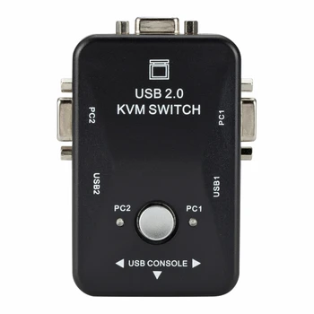 Switch VGA Cu Două Interfata USB Pentru PC, Monitor, Tastatura, Mouse-ul (2 porturi) Compatibilitate Maximă Simultană Computer Sharing