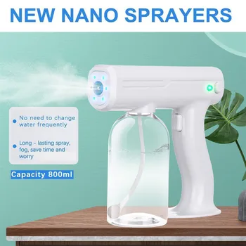 800ml Lumină Albastră Nano Aburi Arma Pulverizarea de Insecticid Dezinfecție-Pistol pulverizator Wireless Nano Amestecat cu Vapori de Nano Mașină de Pulverizare 2021