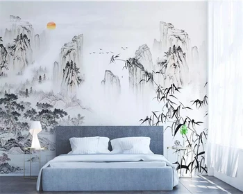 Beibehang Tapet mural chineză concepția artistică abstract cerneală peisaj de bambus living peretele din fundal tapet 3d