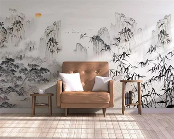 Beibehang Tapet mural chineză concepția artistică abstract cerneală peisaj de bambus living peretele din fundal tapet 3d