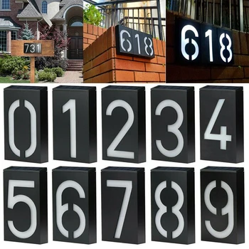 Numărul casei Ușa Adresa Placa #0-9 LED-uri Alimentate Solar, Lampa de Perete Semn de Număr de Lumină Automată On/Off pentru Hotel Apartment
