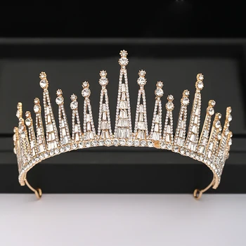 Cristal Stras Coroana și Diademe Accesorii de Nunta Coroana de Păr Accesorii Pentru Femei Regina Diademă de Mireasă Cap bijuterii Tiara