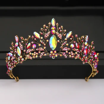 Cristal Stras Coroana și Diademe Accesorii de Nunta Coroana de Păr Accesorii Pentru Femei Regina Diademă de Mireasă Cap bijuterii Tiara