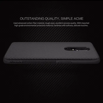 NILLKIN Fibre Sintetice Telefon Caz pentru OnePlus 6 din Fibra de Carbon Greu Înapoi Caz Acoperire pentru Un Plus 6/1+6