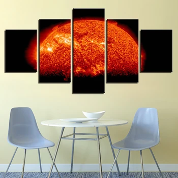 Panza HD Printuri Pictura Arta de Perete Cadru 5 Piese Stea la Soare Imagini de Lumină Modular Spațiu Planeta Poster Living Decorul Camerei