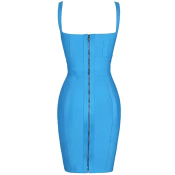 En-gros de vară 2020 Nouă femei rochie albastru Adânc V-gât Mini Sexy club de noapte celebritate Boutique cocktail rochie bandaj