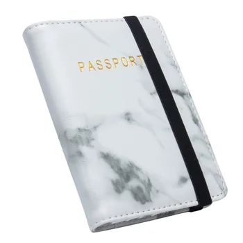 Moale marmură Albă din Piele pu Capac Pașaport de Călătorie cu bandaj de Geantă Pașaport Caz Portofel de Licență Titularul Cardului de Credit