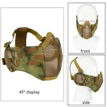 Tactice De Jumatate Fata De Ureche Mască De Protecție Plasă De Oțel Militare Airsoft Masca De Fotografiere În Aer Liber Vânătoare Măști De Paintball, Accesorii