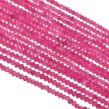 Fațete de 2MM de culoare Roz Jades Piatra Naturala Rotund Margele Vrac Pietre Semi-Pretioase Pentru Bijuterii DIY Brățară Colier de Design