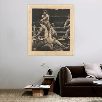 Citon George Bellows《Dempsey prin Corzi》Arta Panza Pictura in Ulei opera de Arta Imagine Poster de Perete Decor Modern Decor Acasă