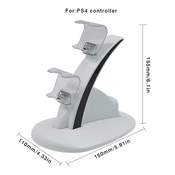 Alb Dual USB de Încărcare de Andocare pentru PS 4 Dual Rapid de Încărcare Controler de Joc pentru PS4 Dual Gamepad Stație de Încărcare Stand Picătură Navă
