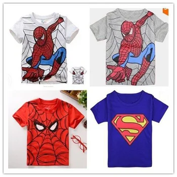 Disney 2019 Spiderman Superman CottonT-Tricou Maneca Lunga de Primăvară/Toamnă Desene animate tricouri pentru Băieți și Fete Casual Teuri ZT131