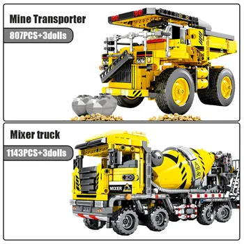 Orașul Inginerie Auto Buldozer, Macara De Constructii Blocuri Camion Excavator Cu Role Cărămizi Jucării Pentru Băieți