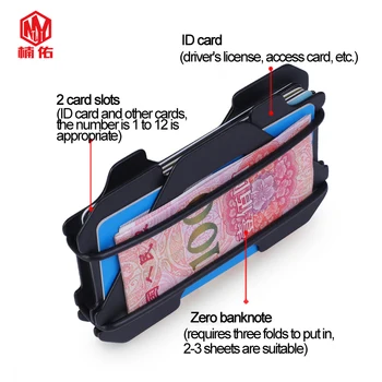 Aliaj de aluminiu Portofel EDC în aer liber Instrument de Buzunar Titularul Cardului de Credit, Cărți de vizită ID Wallet portofel Anti-furt Perie RFID