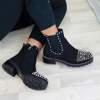 SaraIris Designer De Brand Clasic Cizme Femei Ghete Casual Femei Nit Moda Rotund Toe Alunecare Pe Pantofi De Iarna