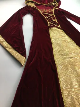 Renașterii medievale rochii mov pentru femei Halat gothics pentru fete Printesa Regina Catifea Menajera Costum de Halloween cu Gluga cosplay