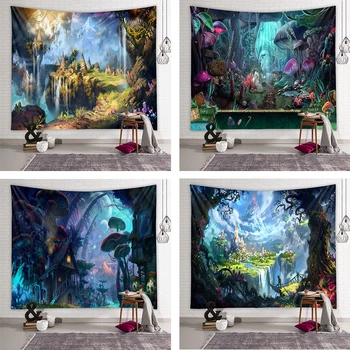 Fantasy Forest Tapiserie De Perete De Arta Covoare Lume De Basm Panza Acasă Dormitor Drom Fundal Decor Picnic Blanke