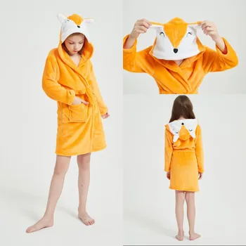 Iarnă Mare de Băieți și Fete Halat de Baie pentru Copii Unicorn cu Gluga Pijamale Flanel Desene animate Halate de baie pentru Fete Baieti Prosop Pijama, cămașă de noapte