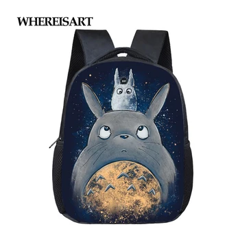 WHEREISART Copil Rucsac pentru Scoala de Imprimare Vecinul Meu Totoro Model Băieți Fete Stil Preppy Backbag Perschool Copilul Bookbag