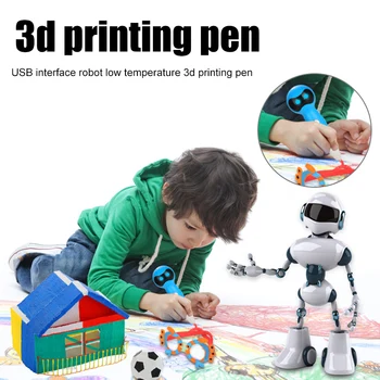 3D Scribble Pen Display LED Robot Forma Voci Prompt USB de Imprimare 3D Pen JHP-cel Mai bun