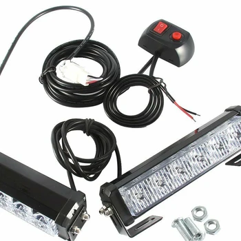 2X6 de Urgență cu LED Strobe Light Bar semnal de Urgență de Avertizare Autovehiculului Strobe Lumină Intermitentă Bar Kit pentru Interior Parbriz/Grila