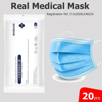 20buc BIOBAZA Medicale de Unică folosință Masca de Poluare cu Praf topitură suflată Real Medicale O Dată Unică folosință