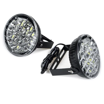 2 buc 12V, 18 LED-uri Lumini de Ceata Rotunde Lampi DRL Luminoase Daytime Running Light, Lumina de Lucru pentru Remorcă Camion SUV ATV-UTV
