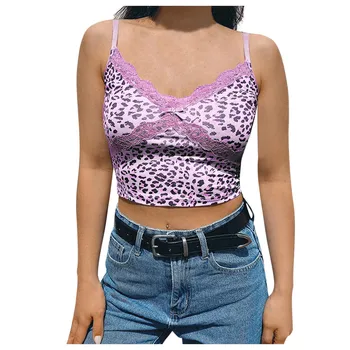 Kaki Leopard Curea Topuri de Cultură Camis Subțire-Centura Bluza Vesta V-neck Petrecere de Club Sexy Rezervor de Top Pentru Femei de Vară fără Mâneci Manteau 4