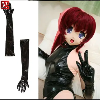 MEISE Anime Cosplay PVC Lucios Bandaj Menajera Bodysuit Negru Răzătoare Catsuit Cu Mănuși Ciorapi Lenjerie Erotica Pentru Femei 4BUC/Set