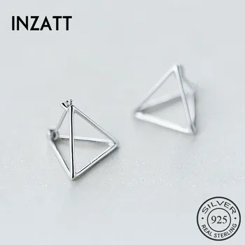 INZATT Punk MInimalist Geometrice Triunghi Hoop Cercei Charm Argint 925 Bijuterii Fine Pentru Femei Accesorii