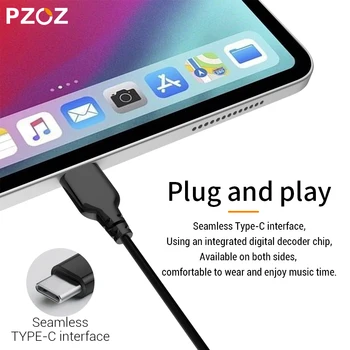 PZOZ Usb de Tip C Căști Bas Control cu Fir Intraauricular Casti Cu Microfon Usb-C de Tip C, Telefon Mobil Pentru Xiaomi Mi Letv Huawei