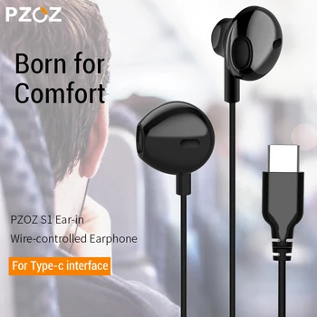 PZOZ Usb de Tip C Căști Bas Control cu Fir Intraauricular Casti Cu Microfon Usb-C de Tip C, Telefon Mobil Pentru Xiaomi Mi Letv Huawei