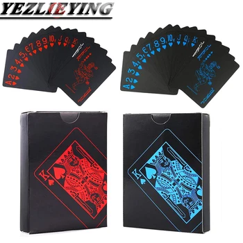 De înaltă Calitate, Carti de Joc Impermeabil Negru Pur Carti de Joc din Plastic Tabla de Joc Carduri PVC, Carduri de Poker Trucuri de Magie Carti