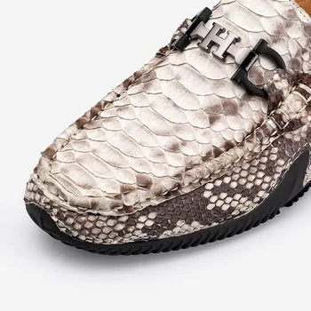 2020 nou design pentru bărbați pantofi pentru condus culoare albastru de înaltă calitate piele de Python piele de cauzalitate pantofi de moda om